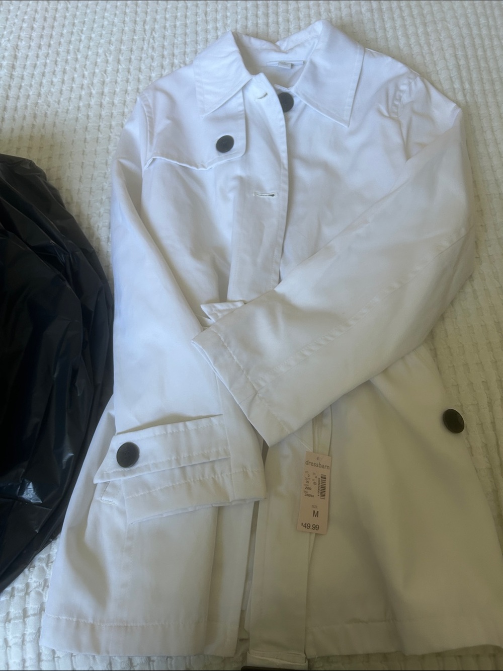 dressbarn White Lightweight Trench Coat